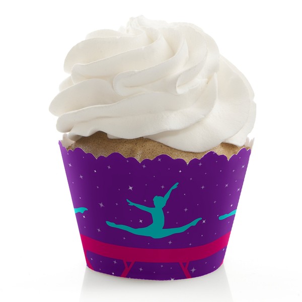 Tumble, Flip & ~Twirl – Gimnasia – fiesta de cumpleaños o fiesta de gimnasio decoración de cupcakes – fiesta Cupcake Wrappers – Juego de 12