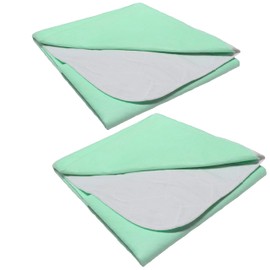 Set of 2 Incontinence Pads, Washable Bed Inserts, Moisture Protection, Waterproof Mattress Topper, White (55 x 90 cm)