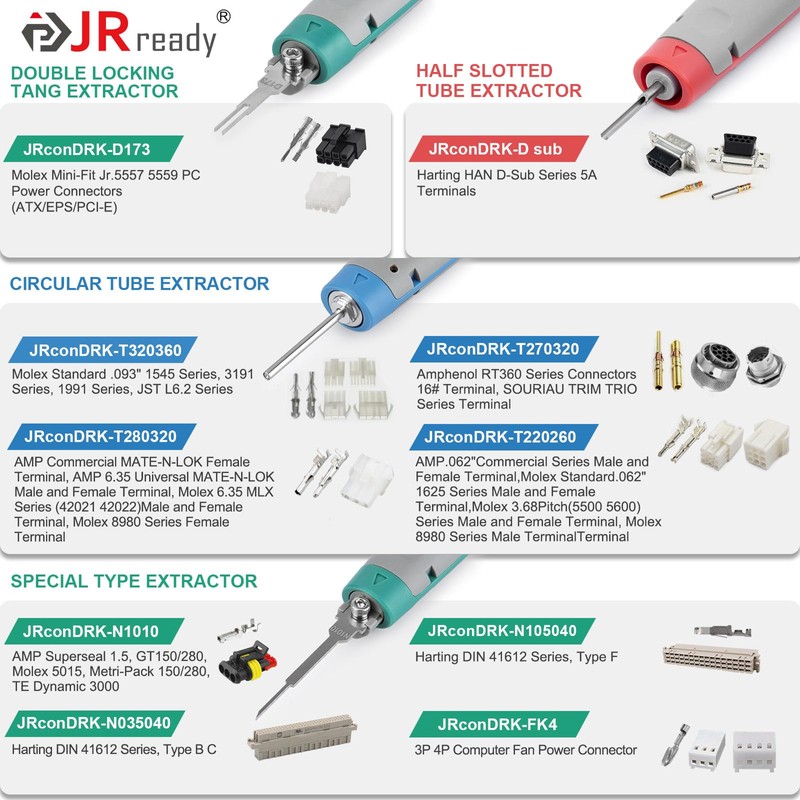 JRready Upgraded Terminal Removal Tool Kit 10PCS Pin Extractor Tools