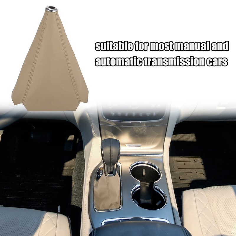 X AUTOHAUX Universal Car PU Leather Shift Boot Cover Dustproof