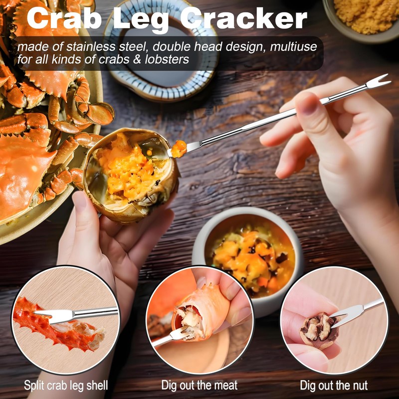 Crab Crackers and Tools, 11Pcs Seafood Tools Set - 2*Crab