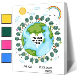 SHLINCO Teacher gift, thank you female teacher, creative fingerprint art souvenir, year-end gift, student DIY creativity, suitable for desktop ornaments