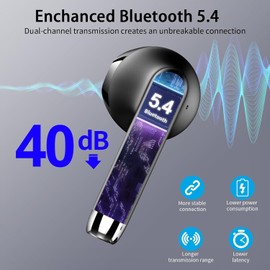 Bluetooth Headphones, In-Ear Headphones Wireless Bluetooth 5.4 Wireless Headphones with 4 ENC Mic, Noise Cancelling Earbuds 56 Hours Deep Bass, USB-C, IP7 Waterproof Sports Earphones, LED Display