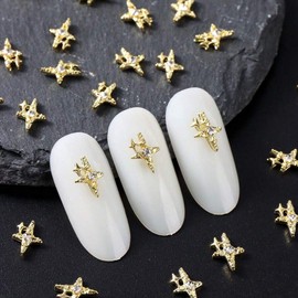 Star Nail Charms 3D Alloy Gold Star Nail Art Charms Cute Gold Star Nail Decorations Star Nail Charms for Nails Nail Charms for Acrylic Nails Supplies DIY Nail Art Decoration Accessories 20pcs
