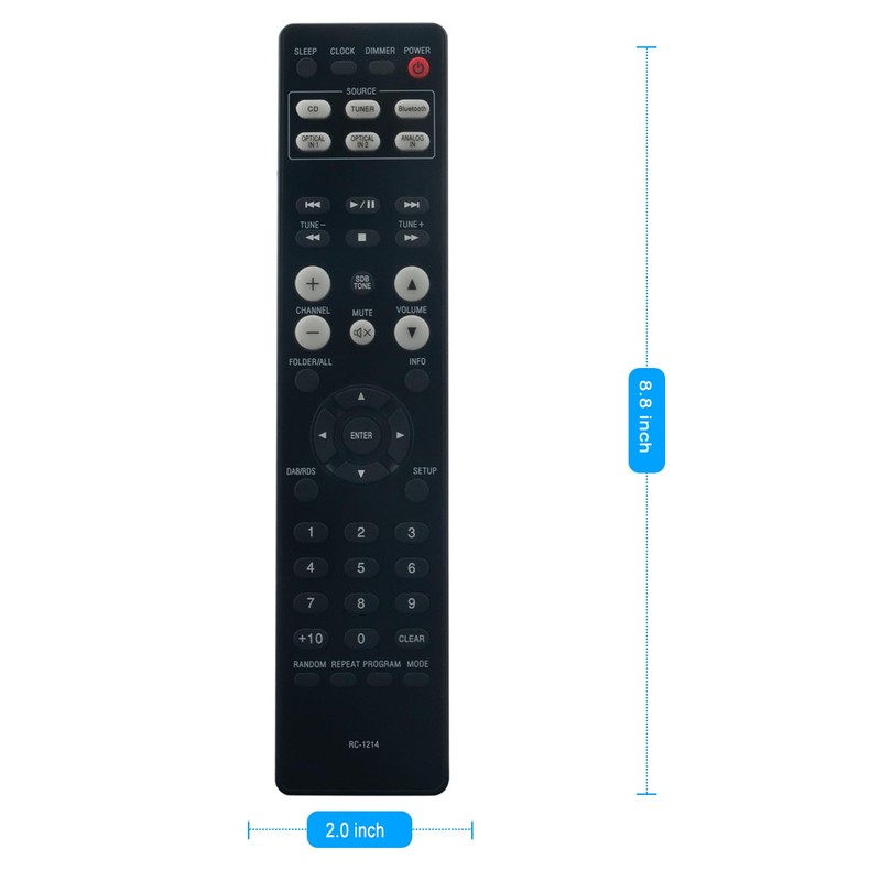 Replacement Remote Control RC-1214 Applicable for Denon RCD-M41DAB RCD-M41 RCD-M41DBL
