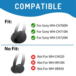 Adhiper WH-CH710N Ear Pads Compatible with Sony WH-CH700N,WH-CH710N,WH-CH720N Headphones, Replacement Ear Pads with Soft Protein Leather and Memory Foam（Blue）