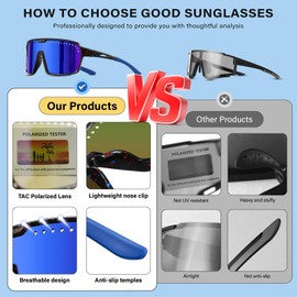 DioKiw 5PACK Polarized Kids Sunglasses UV Protection Youth Baseball Sunglasses Lightweight Big Frame Softball Goggles