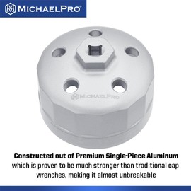 MichaelPro 90.2mm Oil Filter Cap Wrench Compatible with Land Rover (3.0L, 4.2L, 4.4L, 4.6L, 5.0L Gas Engines), 15 flutes, Easily Remove Stubborn Oil Filters | MP009100