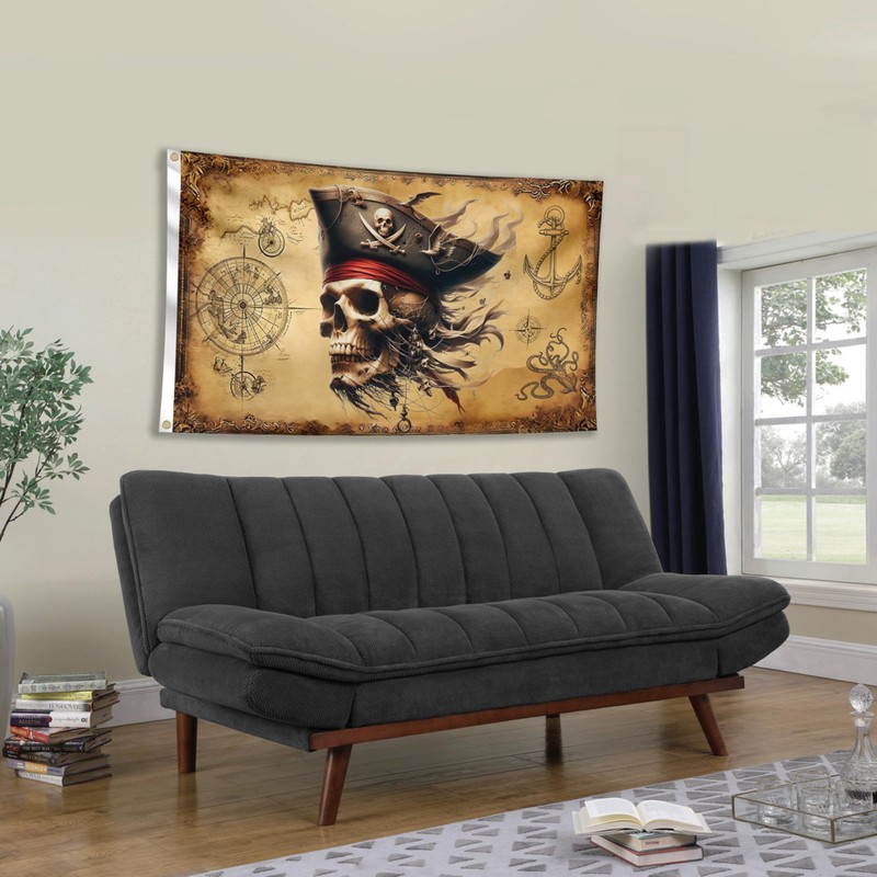 Pirate Flag – Jolly Roger Flag with Pirate Map –