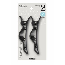 Conair Wavy Salon Clip - Wavy Hair Clip - 1 Count (Pack of 1) - Adults (Unisex) - Black - Solid - Daily - Metal, Plastic