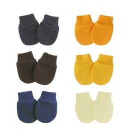 Royal Icon 6 Pairs Newborn Baby Mittens Adorable Baby Scratch Mittens Infant Gloves Soft Cotton Anti Scratch Mittens for Baby Boys Girls Mittens 0-6 Months Ri110 (Mittens Set#3)