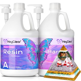HeyClear 2 Gallon Epoxy Resin Kit with Pumps, Crystal Clear and Hard Upgraded 2 Part Resin and Hardener for Casting Coating, Countertop, Table top, Art DIY Handcraft Jewelry