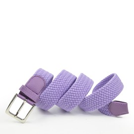 Glamexx24 Unisex Elastic Fabric Belt Braided Stretch Belt Stretchy Belt for Men and Women, purple