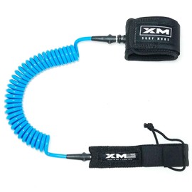 XM Stand-UP Paddle (SUP) 6ft-12ft Leash, Big Wave Cord Thickness (.313in), Key Pocket, Unbreakable Swivels, Detachable Railsaver, Made in USA