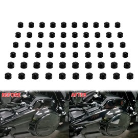 HCmotorku Motorcycle Engine Bolt Cap Cover Kit Fit For Harley Softail Touring Twin Cam (Black 60PCS)