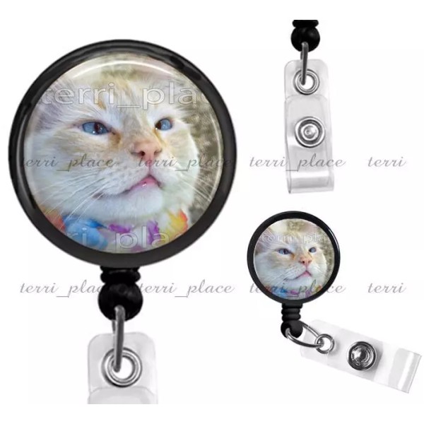 "Handmade" Custom Your Photo Clip On Id Badge Reel Retractable