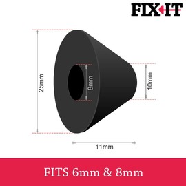 Fix It Non Slip 4X Rubbers to Secure Loose Toilet Seats Hinge Fittings for Resin, Plastic, Chrome and Brass Hinges on Wooden, Oak & Novelty Seats