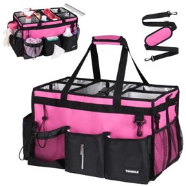 Large Cleaning Caddy Bag With Detachable Divider,Caddy Organizer With Handle,Cleaning Supply Storage With Adjustable Shoulder Strap & Waist Belt For Cleaners,Cleaning Housekeepers