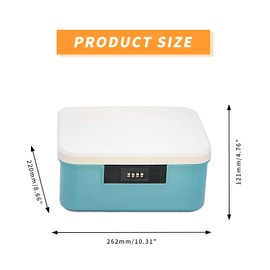 Qiveno Lockable Storage Container Bin, 2.3 Gallon Capacity Organizer Box with Combination Lock, Heavy Duty Plastic Trunk, Usable As Item Organizer Or Office File Storage(Blue)