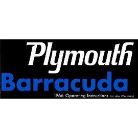 1966 PLYMOUTH BARRACUDA Owners Manual User Guide
