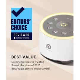 White Noise Machine-Dreamegg Sound Machine for Sleeping&Relaxing,24 Soothing Sounds, 3 Auto-off Timer,Soothing Night Light,Noise Machine for Baby/Kid/Adults/Office, USB or DC Powered