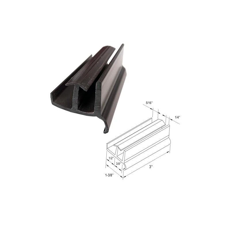 Gordon Glass® Sliding Shower Door Bottom Guide 1-3/8" Wide x