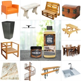 · URBAN FOREST · PREMIUM PRODUCTS Holzschutz & Möbelpolitur | Möbelpflege für Möbel, Holzoberflächen, Kunststoffoberflächen, Kunstleder, Natur- u. Kunststeine, Lederoberﬂächen URBAN FOREST (Sparset Wachs+Politur)
