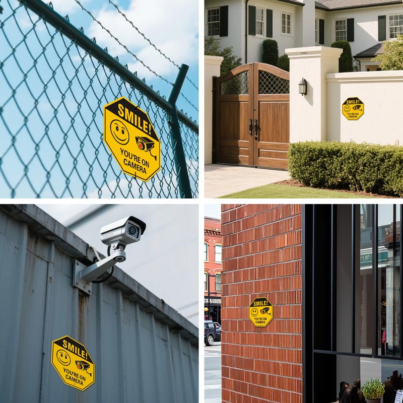 Smile You’re on Camera Signs, 10x10 inch Rust-Free Aluminum Surveillance,