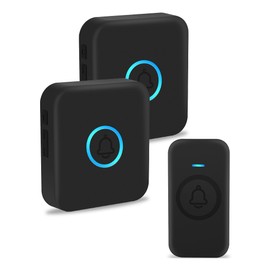 FOVKSUC Wireless Doorbell,Classroom Doorbell, with 60 Chimes 5 Levels Volume and LED Flash,1000ft Range 1 Mini Waterproof Button+2 Receivers Door Bell for Home Office Room Hospital