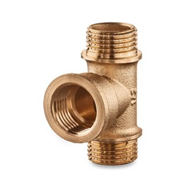 Brass Pipe Tee 1/2" Male x 1/2"Female x1/2 Male for Plumbing Connections, Garden Pipe Connection