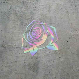 Decal Stickers Of Black Silhouette Of Rose With Leaves 1 (Hologram) Premium Waterproof Vinyl Decal Stickers For Laptop Phone Accessory Helmet Car Window Mug Tuber Cup Door Wall ANDSKUS613124HO070722