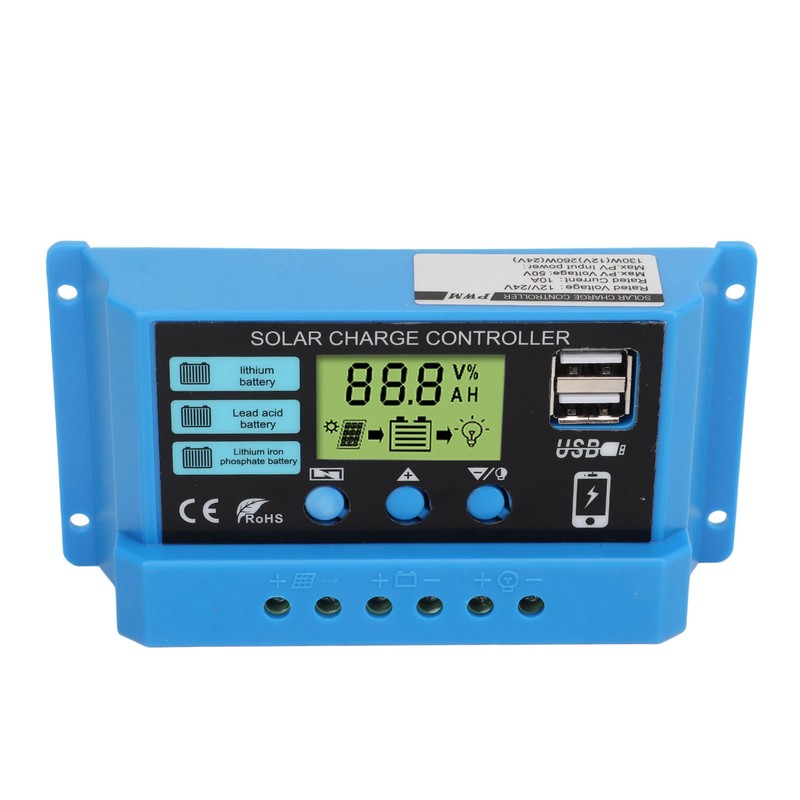 Solar Charge Controller 12V 24V Battery Solar Panel Charging Regulator