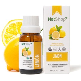 NATSHOP | Aceites Esenciales - Aceite Limón para Difusor de Aceites Esenciales y Cuidado Personal | Aromatizante para Hogar Natural Aromaterapia Humidificador - Variedad de Aromas Skin Care 15ml