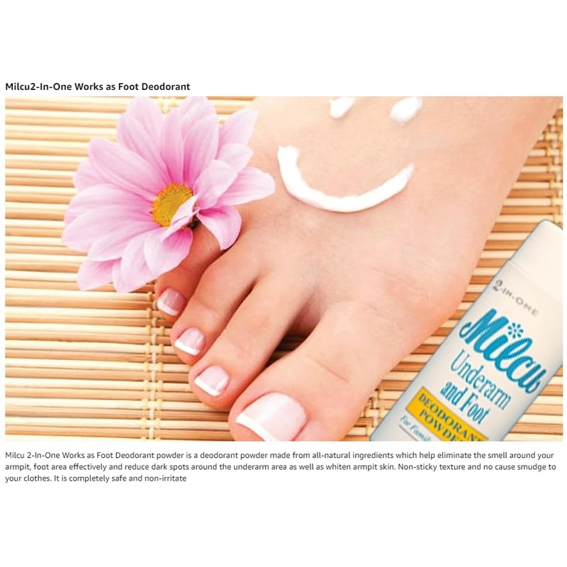 Milcu Milcu Underarm & Foot Deodorant Powder 80 grams Large
