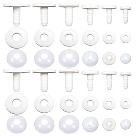 TOAOB 16 Set Doll Joints Assorted Size White Plastic Animals Joints Bear Making Accessories for Doll Making Limbs and Head Joints