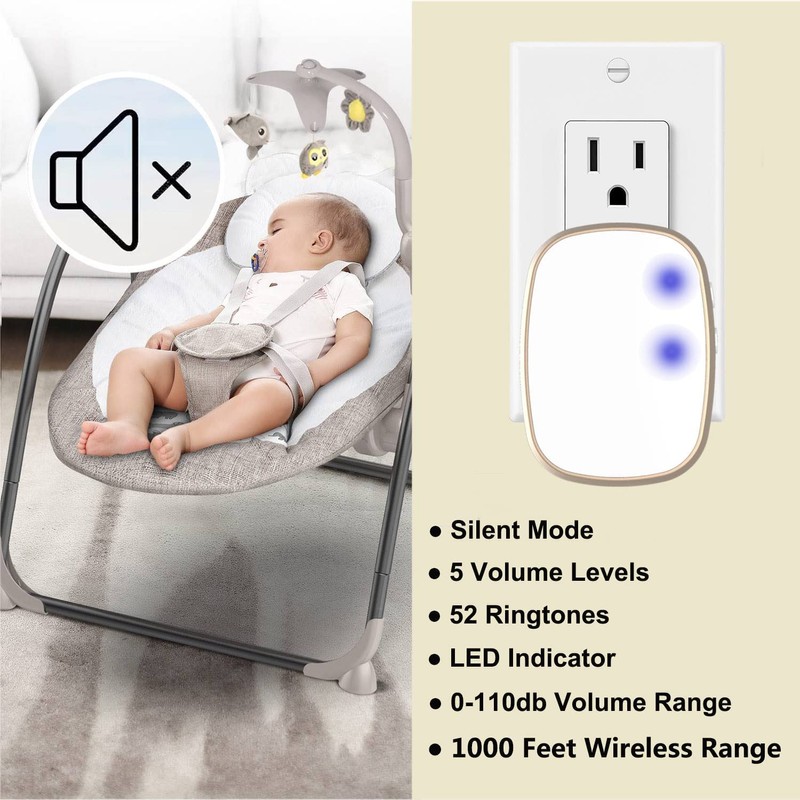 LUAMB Wireless Doorbell, 1,000ft Range Loud Enough with 5Volume Levels