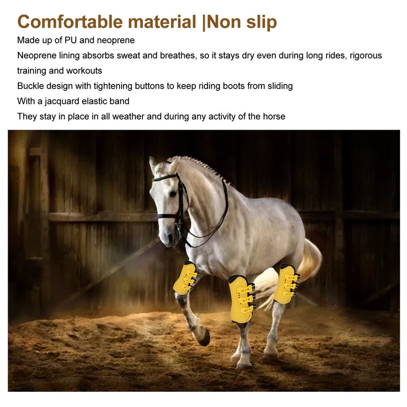 2Pcs Horse Tendon Boots Open Front Adjustable Breathable Horse Front