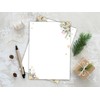 Christmas Letter Paper / Envelope Set with Green Branches and