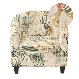 CRFATOP Soft Club Chair Slipcover Stretch Barrel Chair Covers Printed Tub Chair Slipcovers Round Couch Covers Spandex Armchair Sofa Cover Removable Furniture Protector for Living Room,08