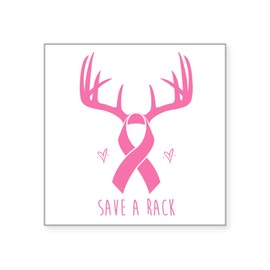 CafePress Save A Rack (Pink) Sticker Square Bumper Sticker Car Decal
