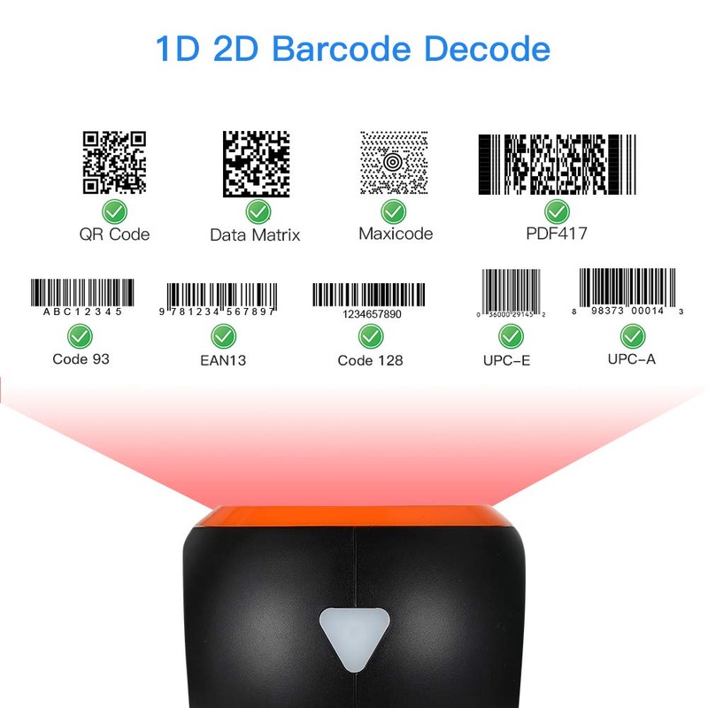 Eyoyo Hands-Free 1D 2D Desktop Barcode Scanner, QR Barcode Reader
