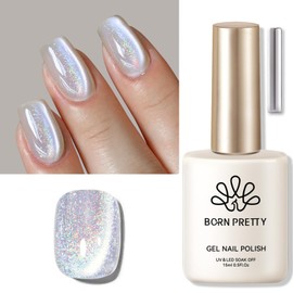 Born Pretty Cat Magnetic Eye Gel Nail Polish, Laser Holographic Glitter Holo Ceramic Gel Nail Polish Soak Off Led Gel Nail Polish Nail Art Gel Manicure Salon DIY Gifts 15ML
