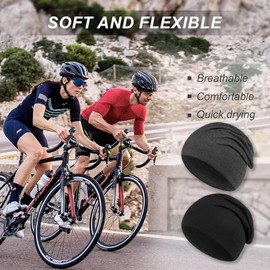 Kavya Thin Hat Men Women Lightweight Summer Hats Women Men 2 Pieces Soft Beanie Skull Cap Chemo Headwear Women Unisex Spring Summer and Autumn Winter, Black, dark grey