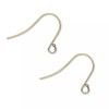 Beadsmith Ear Wire, 10 Antiqued Gold Plated Brass 15mm Fishhook