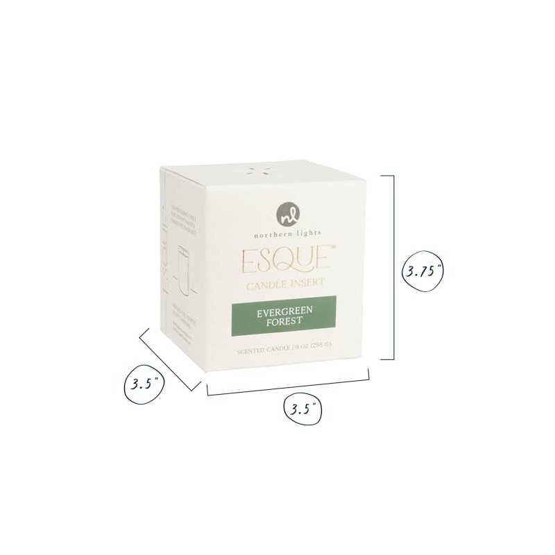 Northern Lights Candles - ESQUE Insert - 9oz - Evergreen
