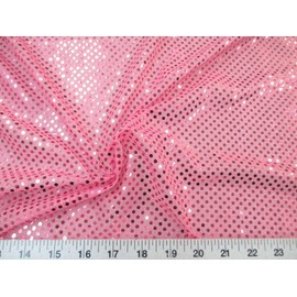 Paylessfabric Discount Fabric Stretch Glitter Mesh Sequin Dots Pink Sheer Sparkle L43