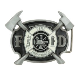 Fire Department FD Firefighter w/Axes Enamel Belt Buckle