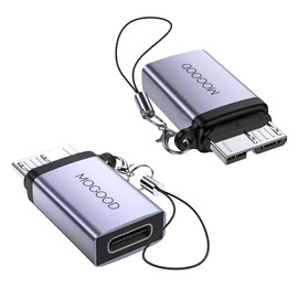 MOGOOD USB C Female to Micro B Male Data Charging Adapter, Micro B to USB C Data Charging Converter Adapter for External Hard Drive SSD Drive, Digital Camera, Phone (Pack of 2)