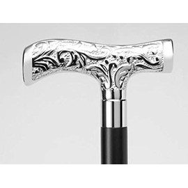 Waziha Nautical Antique Brass Walking Stick Deluxe Cane Beautiful Silver Handle for Men and Women Gift, 37''''