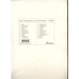 Sängerspruch des SB Rheinland-Pfalz / Begrüßung der Sänger: "Du Land der Burgen". men's choir (TTBB) or mixed choir (SATB) a cappella or with wind band. Partition et parties.